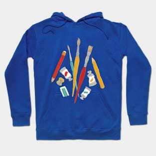 Paintbrushes, Paint Tubes and Pencils - Artist Tools! Hoodie